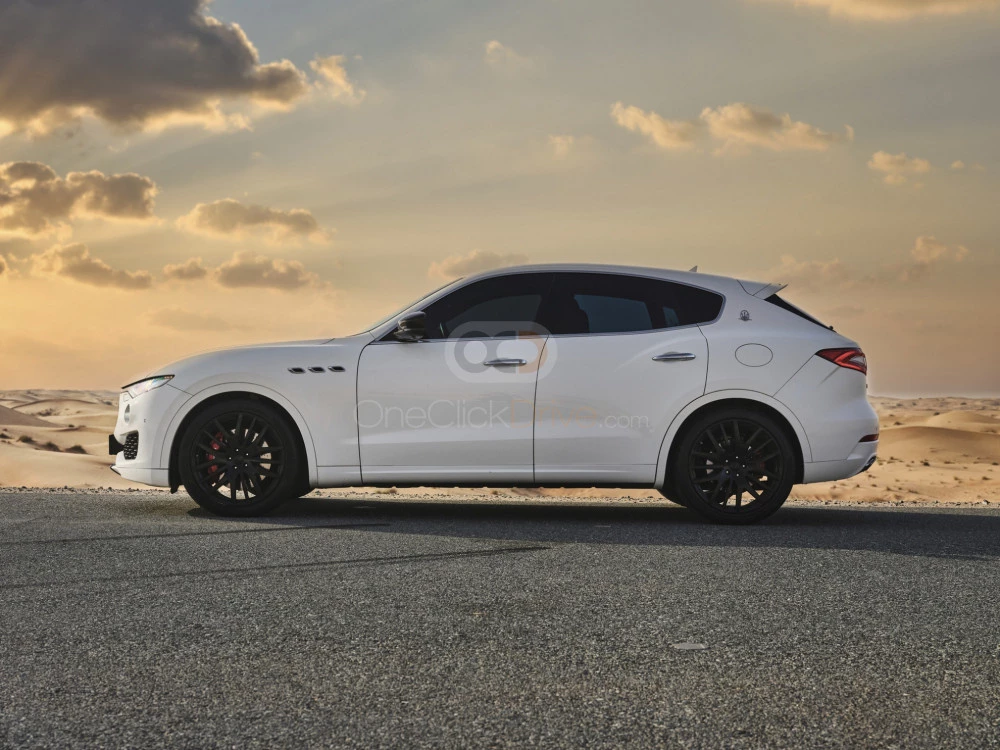 White Maserati Levante S 2017 for rent in Abu Dhabi 2